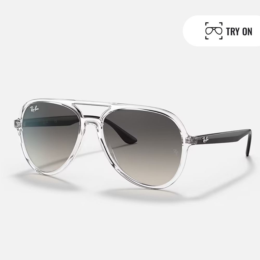 RayBan RB4376- Clear/Transparent Aviator Sunglasses